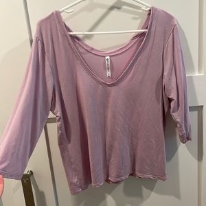 Fabletics yoga/workout 3/4 sleeve pink shirt size medium